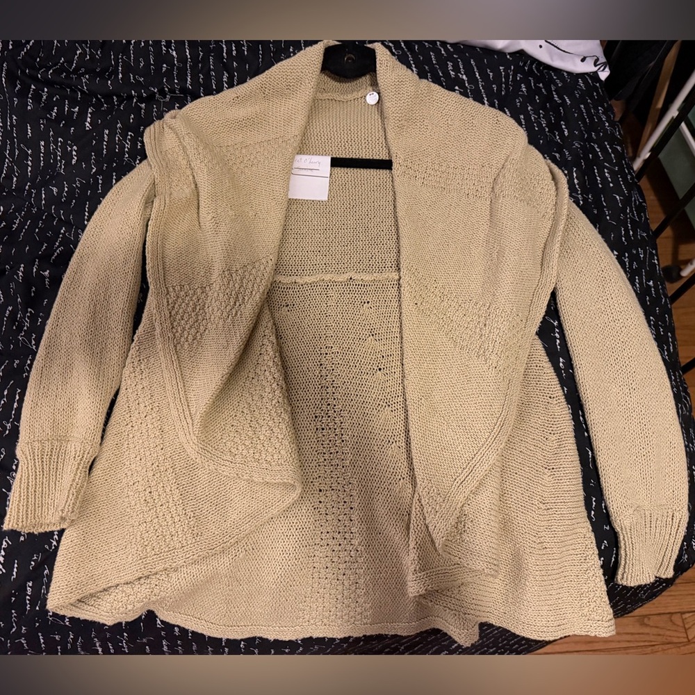 Margaret O'Leary Tan Open Front Cardigan